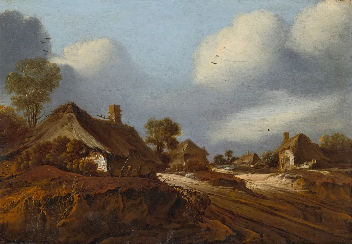 View Of A Dutch Village Wall Art by Pieter van Santvoort - High-Resolution Digital Print
