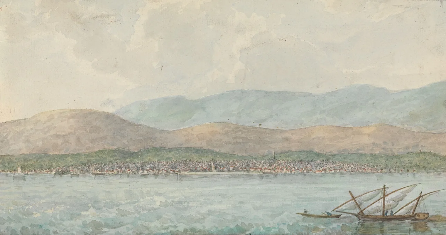 View Of A Harbour And Town From The Sea Turkey