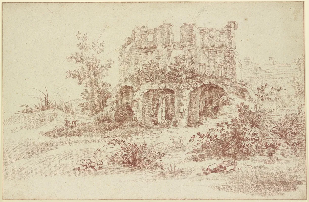View Of A Ruin Wall Art by Jacques Dumont - High-Resolution Digital Print