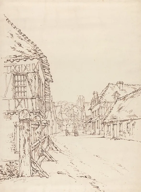 View Of A Street In A French Town