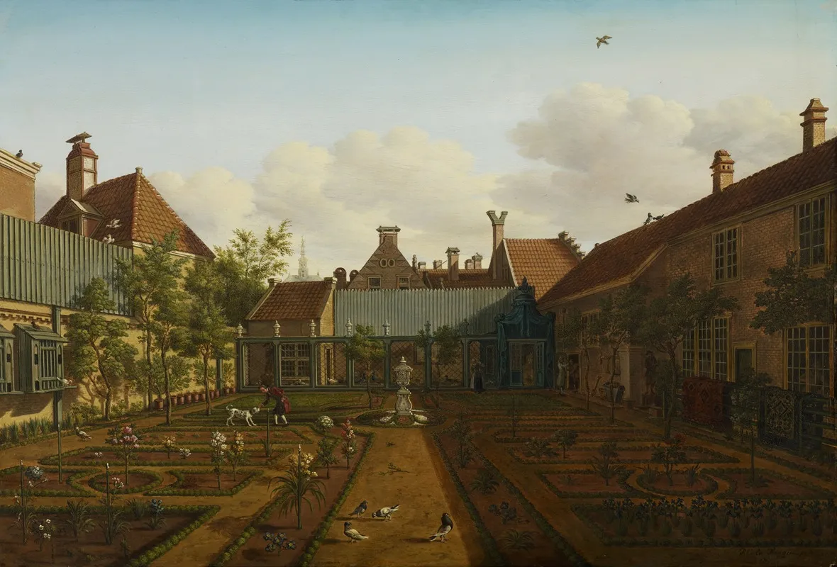 View Of A Town House Garden In The Hague 3 Wall Art by Paulus Constantijn la Fargue - High-Resolution Digital Print