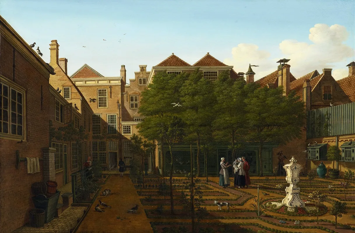 View Of A Town House Garden In The Hague Wall Art by Paulus Constantijn la Fargue - High-Resolution Digital Print