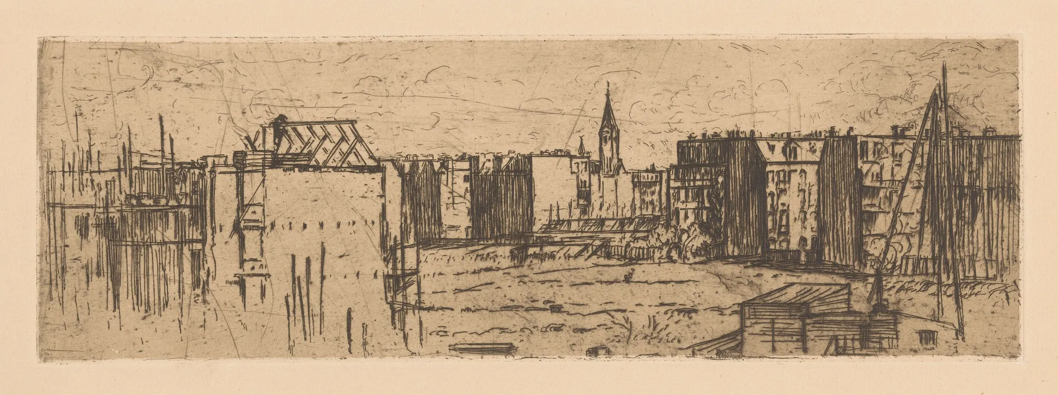 View Of Amsterdam With Houses Under Construction Wall Art by Johannes Löhr - High-Resolution Digital Print