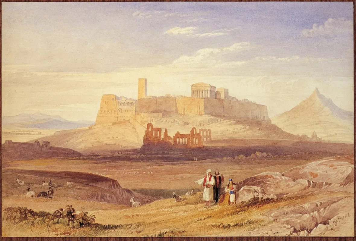 View Of Athens With The Acropolis And The Odeion Of Herodes Atticus Wall Art by Purser William - High-Resolution Digital Print