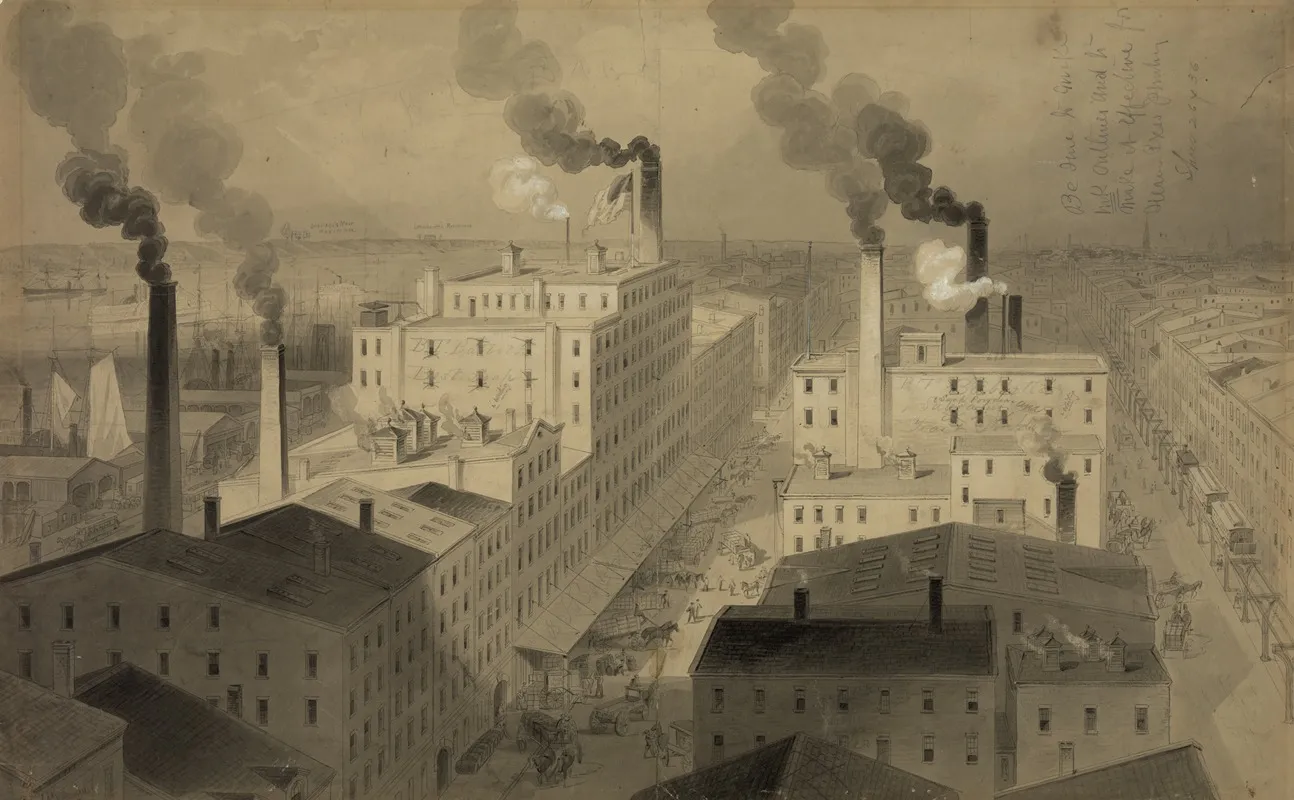 View Of B T Babbitts Best Soap Factory Buildings New York City Wall Art by James A. Shearman - High-Resolution Digital Print