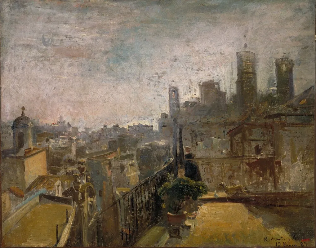 View Of Barcelona From A Rooftop In Riera De Sant Joan