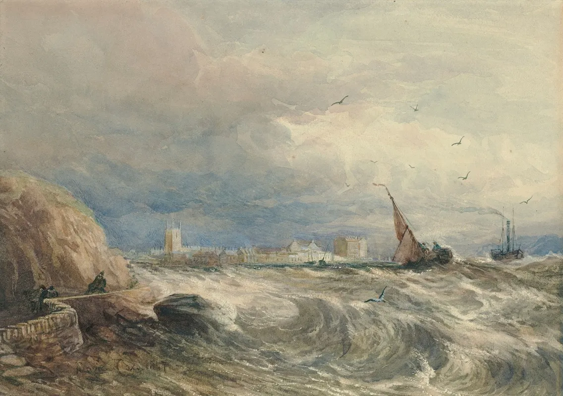 View Of Beaumaris Anglesey Wales Wall Art by David Cox - High-Resolution Digital Print