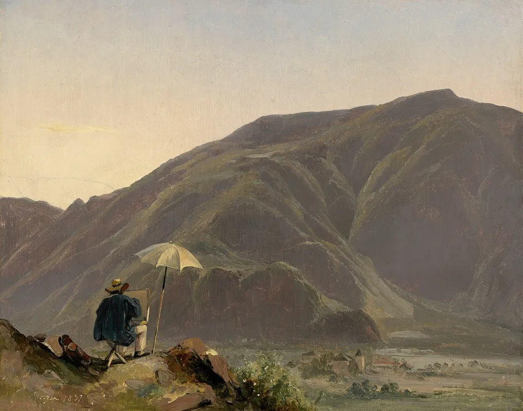 View Of Bozen With A Painter
