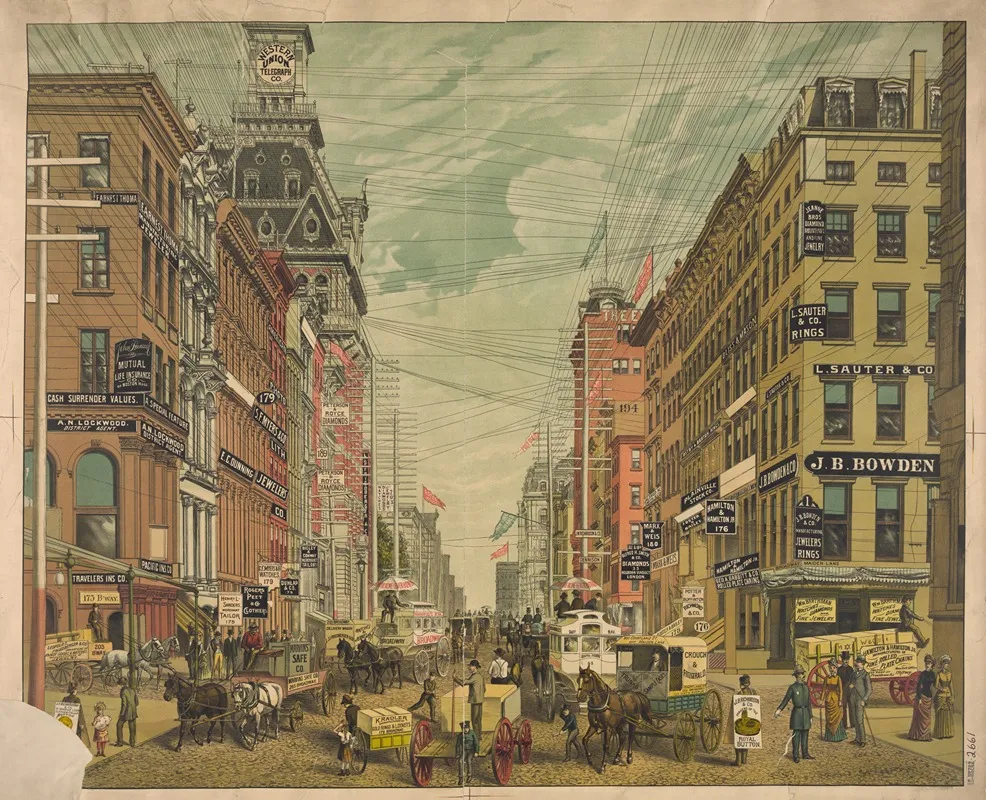 View Of Broadway New York City Wall Art by American Photo-Litho. Co. - High-Resolution Digital Print