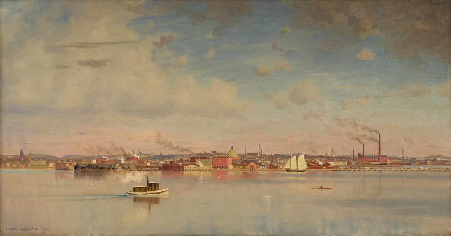 View Of Cambridge From The Inner Basin Wall Art by Ernest Wadsworth Longfellow - High-Resolution Digital Print