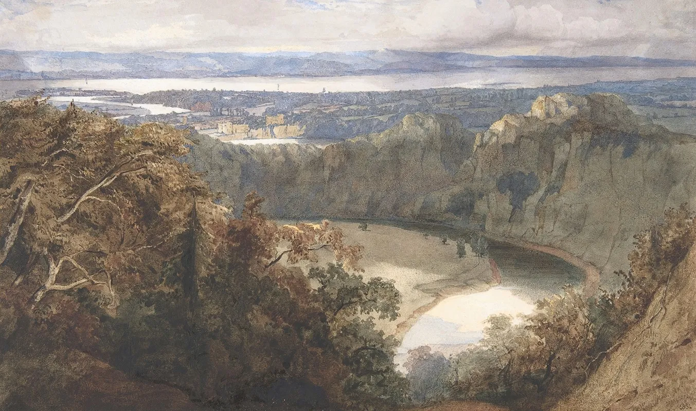 View Of Chepstow Wales Wall Art by John Scarlett Davis - High-Resolution Digital Print