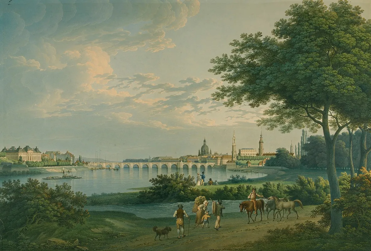 View Of Dresden 2 Wall Art by Christian Gottlieb Hammer - High-Resolution Digital Print