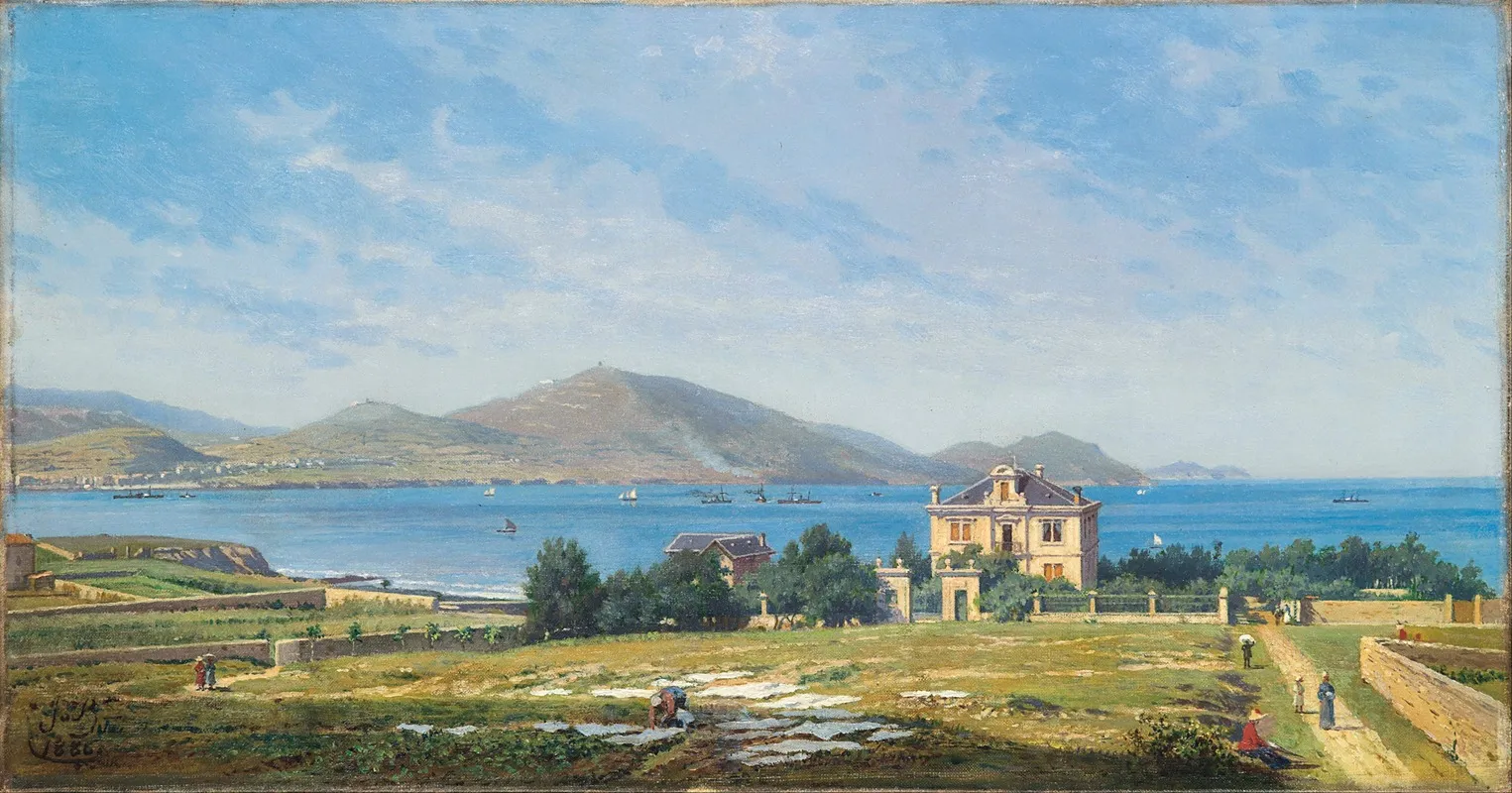 View Of El Abra Bilbao From Algorta Wall Art by Juan de Barroeta - High-Resolution Digital Print