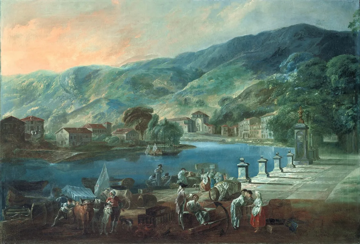 View Of El Arenal In Bilbao Wall Art by Luis Paret y Alcázar - High-Resolution Digital Print