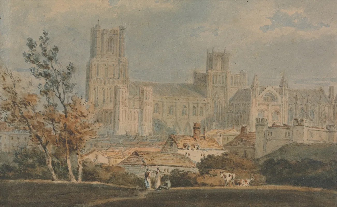 View Of Ely Cathedral Wall Art by Joseph Mallord William Turner - High-Resolution Digital Print
