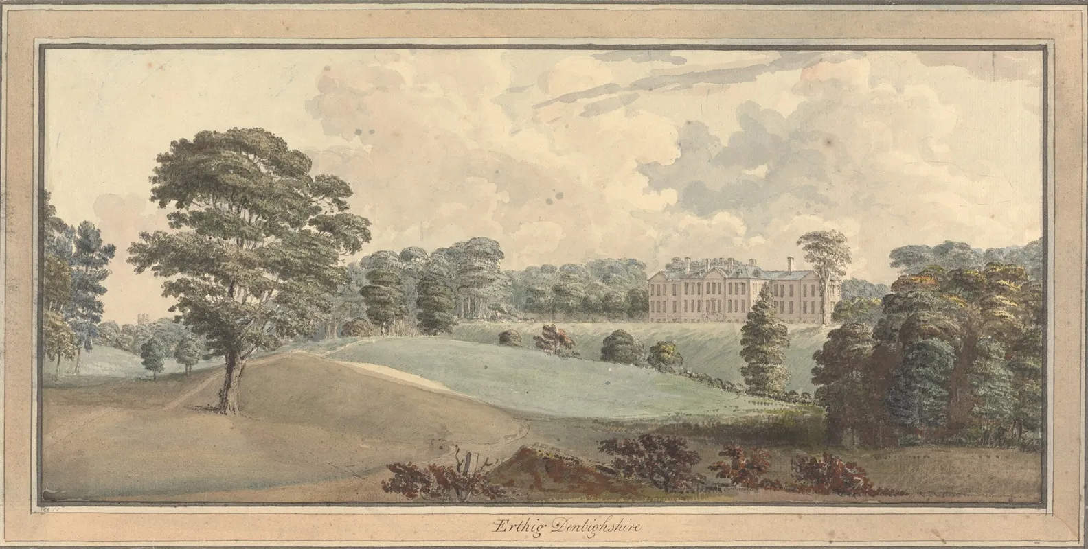 View Of Erthig Denbigshire Wales Wall Art by Moses Griffith - High-Resolution Digital Print