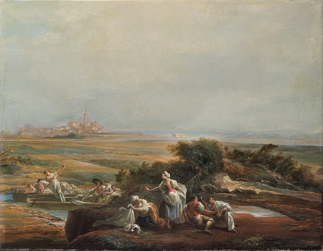View Of Fuenterrabia Fragment Wall Art by Luis Paret y Alcázar - High-Resolution Digital Print