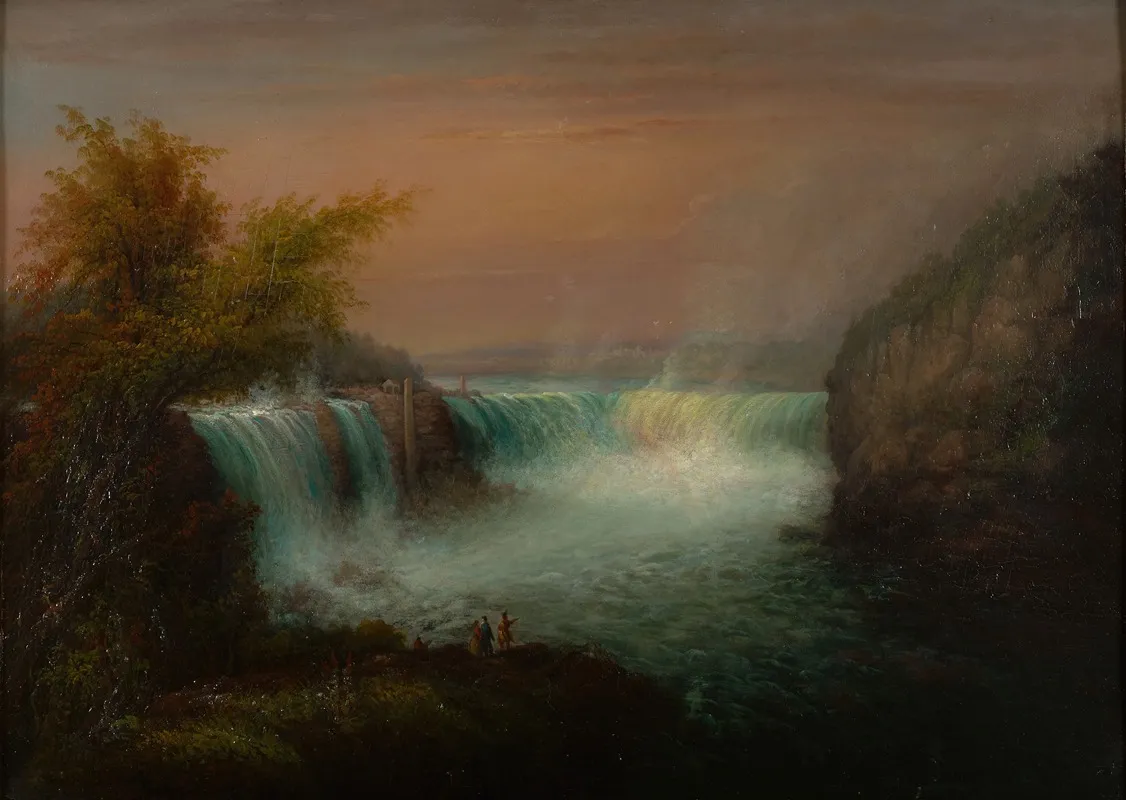 View Of Goat Island And Niagara Falls Wall Art by Charles Hubbard - High-Resolution Digital Print