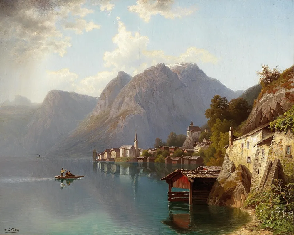 View Of Hallstatt 3 Wall Art by Theodor Nocken - High-Resolution Digital Print