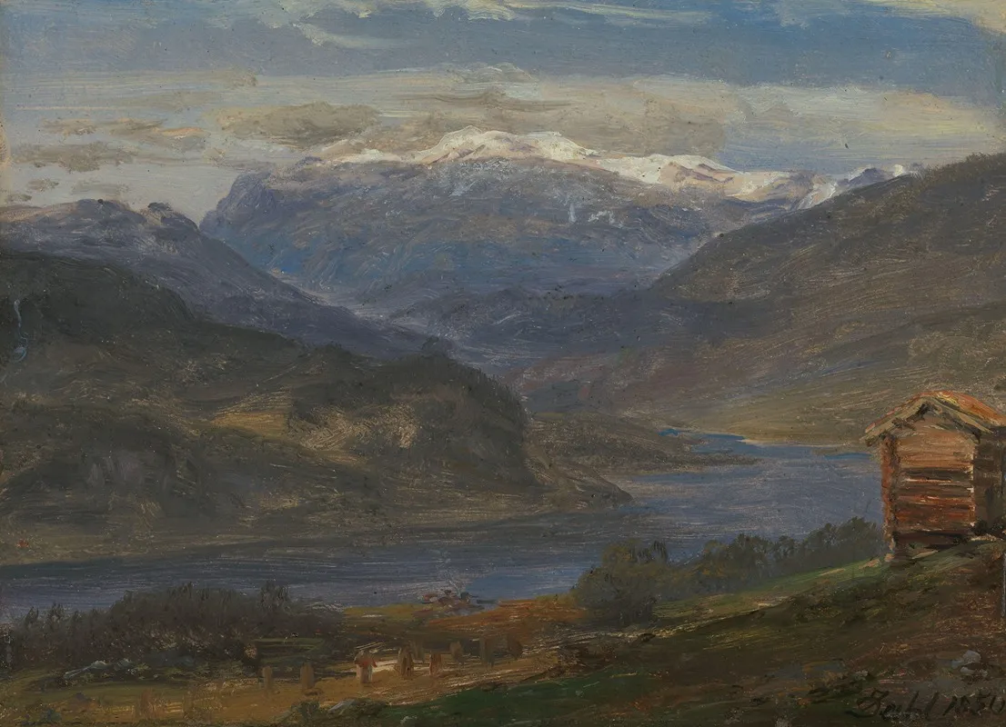 View Of Hjelle In Valdres Wall Art by Johan Christian Dahl - High-Resolution Digital Print