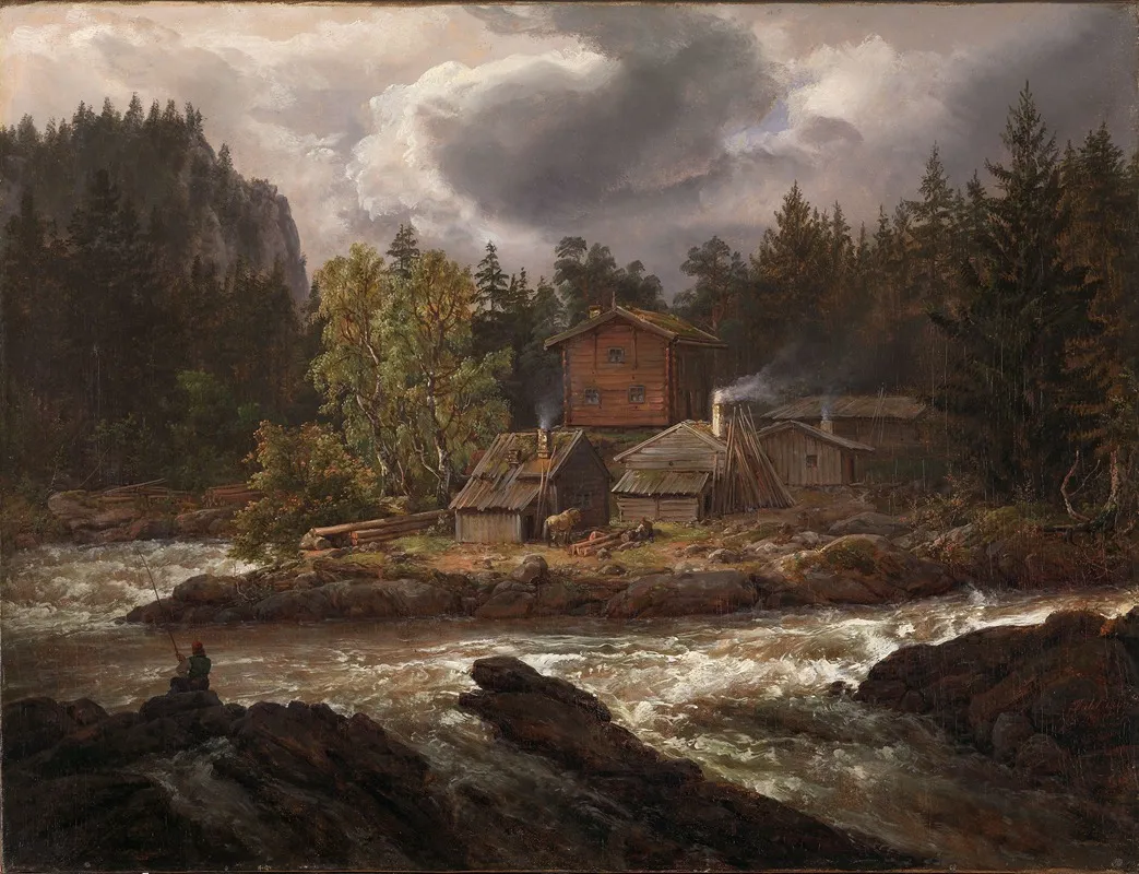 View Of Honefossen Wall Art by Johan Christian Dahl - High-Resolution Digital Print