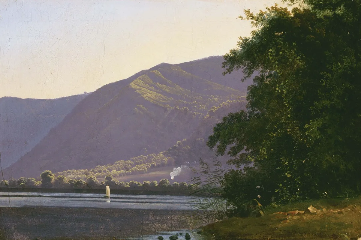 View Of Lake Nemi 2 Wall Art by Antoine-Fèlix Boisselier - High-Resolution Digital Print