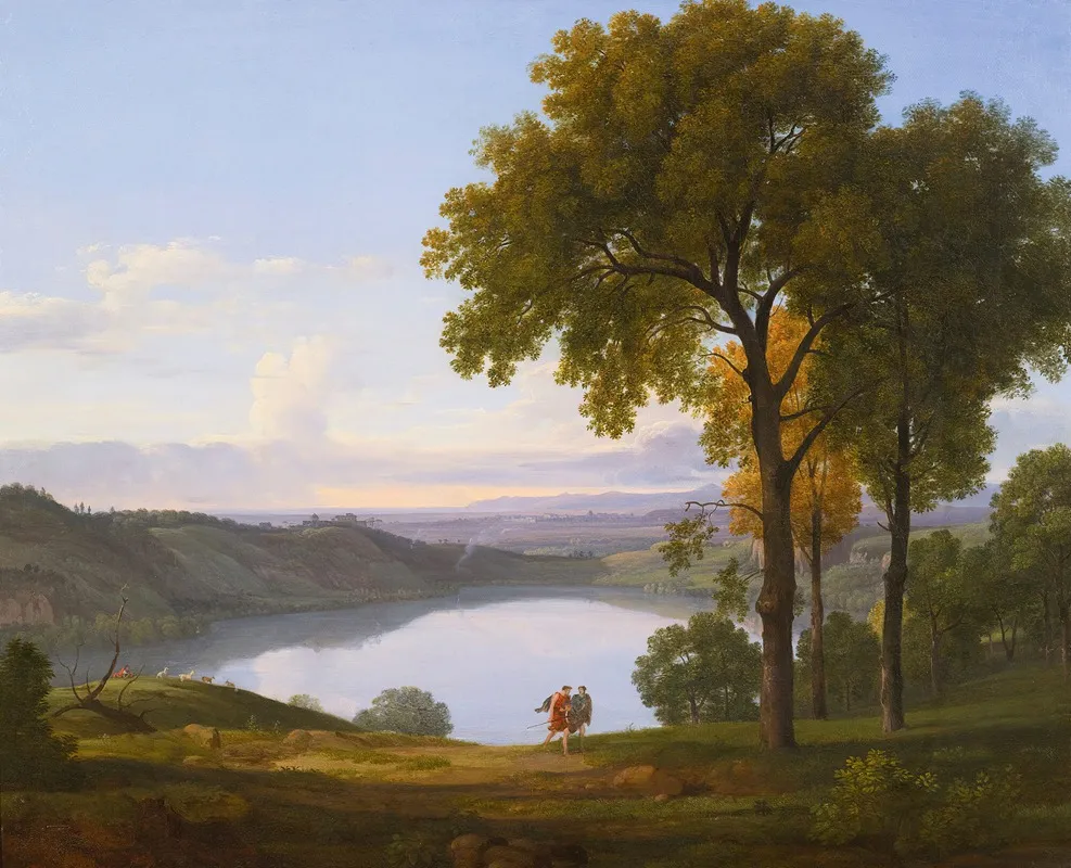 View Of Lake Nemi 3 Wall Art by Nicolas-Didier Boguet - High-Resolution Digital Print
