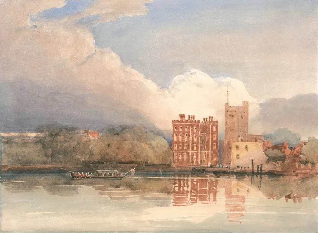 View Of Lambeth Palace On Thames Wall Art by David Cox - High-Resolution Digital Print