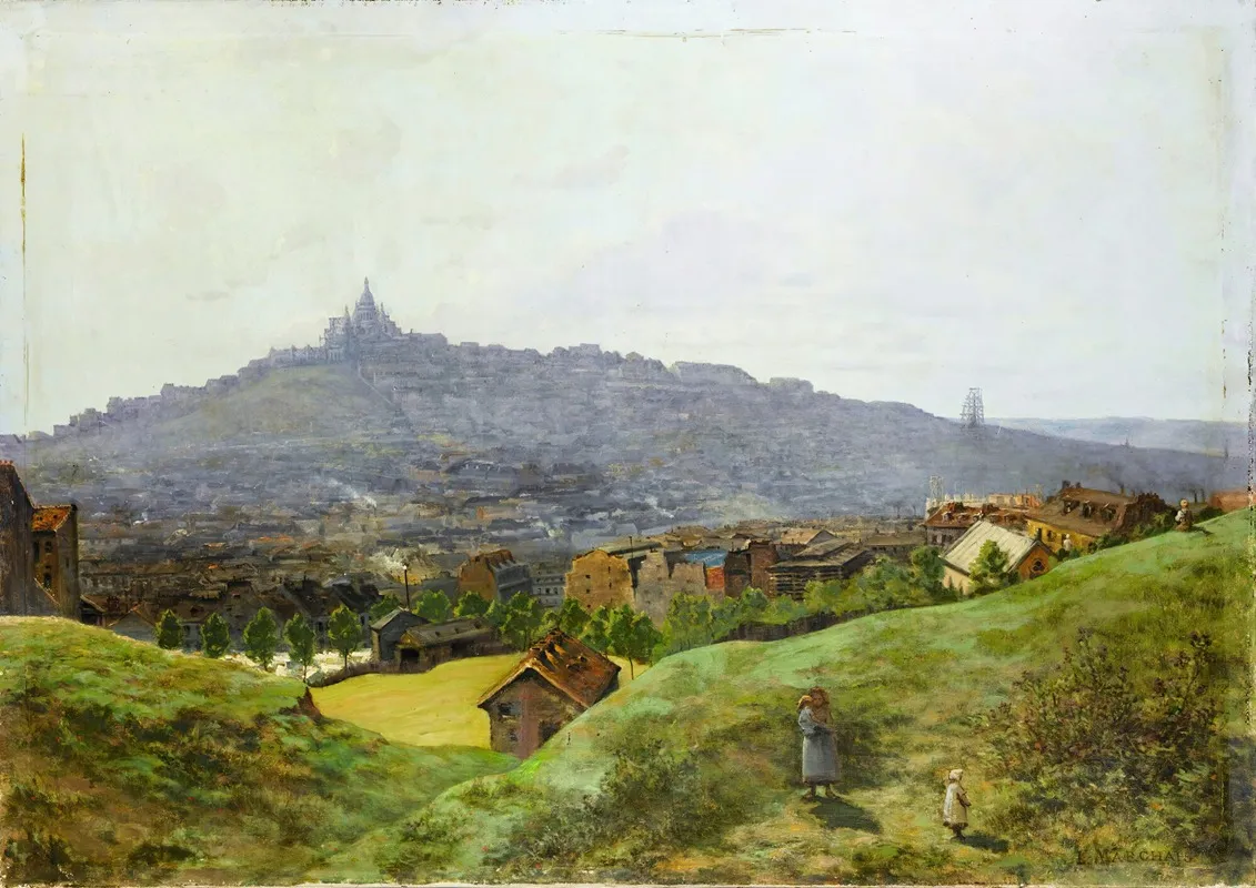 View Of Montmartre Paris Wall Art by Lucien Marchais - High-Resolution Digital Print