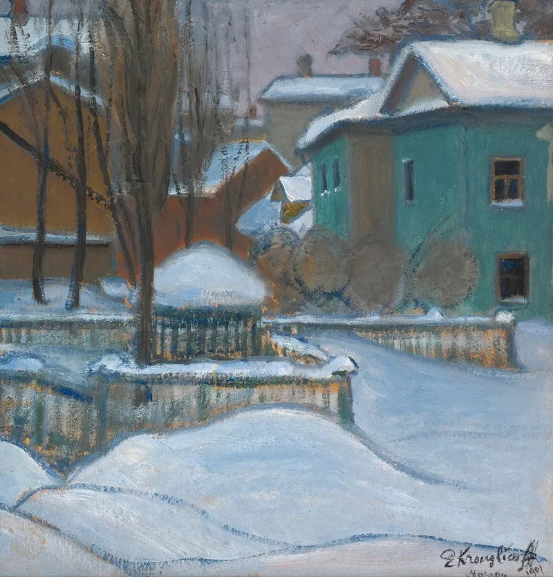 View Of Moscow Under Snow Wall Art by Elizaveta Sergeevna Kruglikova - High-Resolution Digital Print