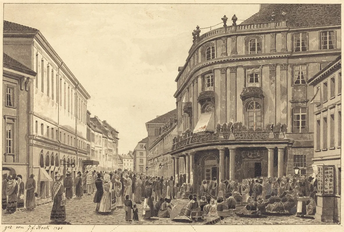 View Of Muhlendamm Wall Art by Johann Friedrich Stock - High-Resolution Digital Print