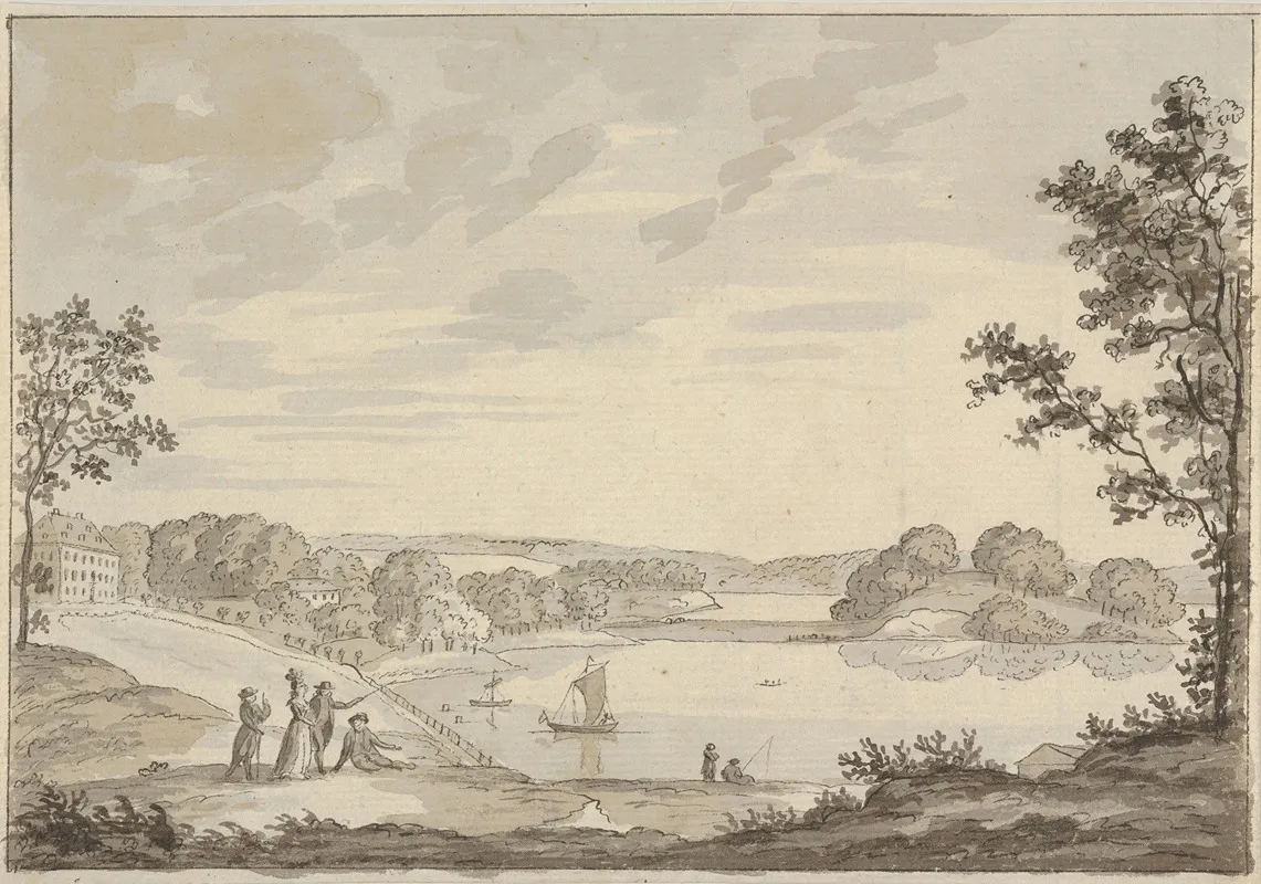 View Of Naesse Castle With Lake Fureso From The West Wall Art by Erik Pauelsen - High-Resolution Digital Print