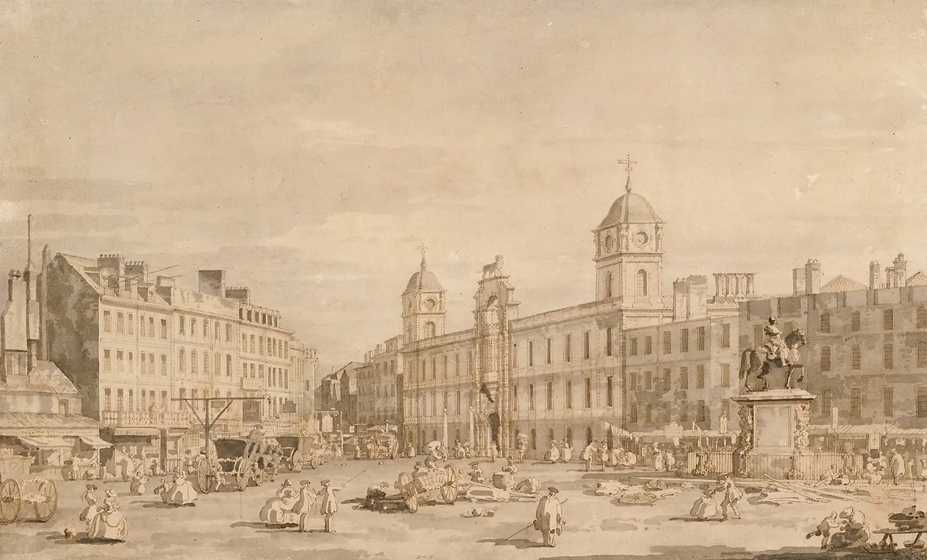 View Of Northumberland House And Charing Cross Wall Art by Canaletto - High-Resolution Digital Print