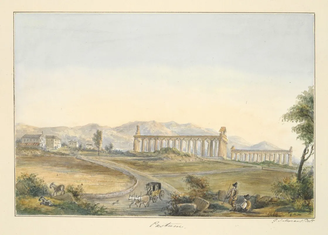 View Of Paestum Wall Art by George John Morant - High-Resolution Digital Print