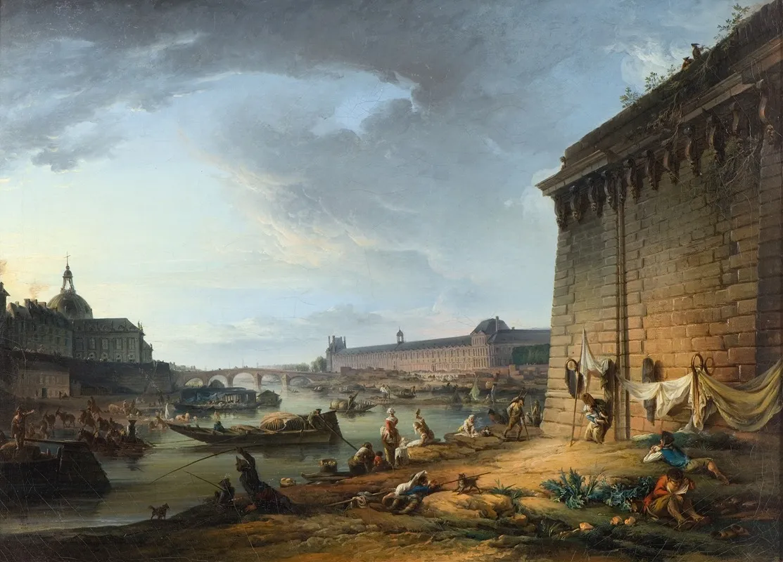 View Of Paris From The Embankment Beneath The Pont Neuf