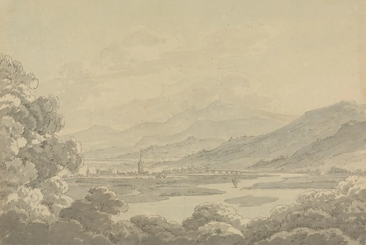 View Of Perth From Moncrieffe Hill Wall Art by Dominic Michael Serres - High-Resolution Digital Print