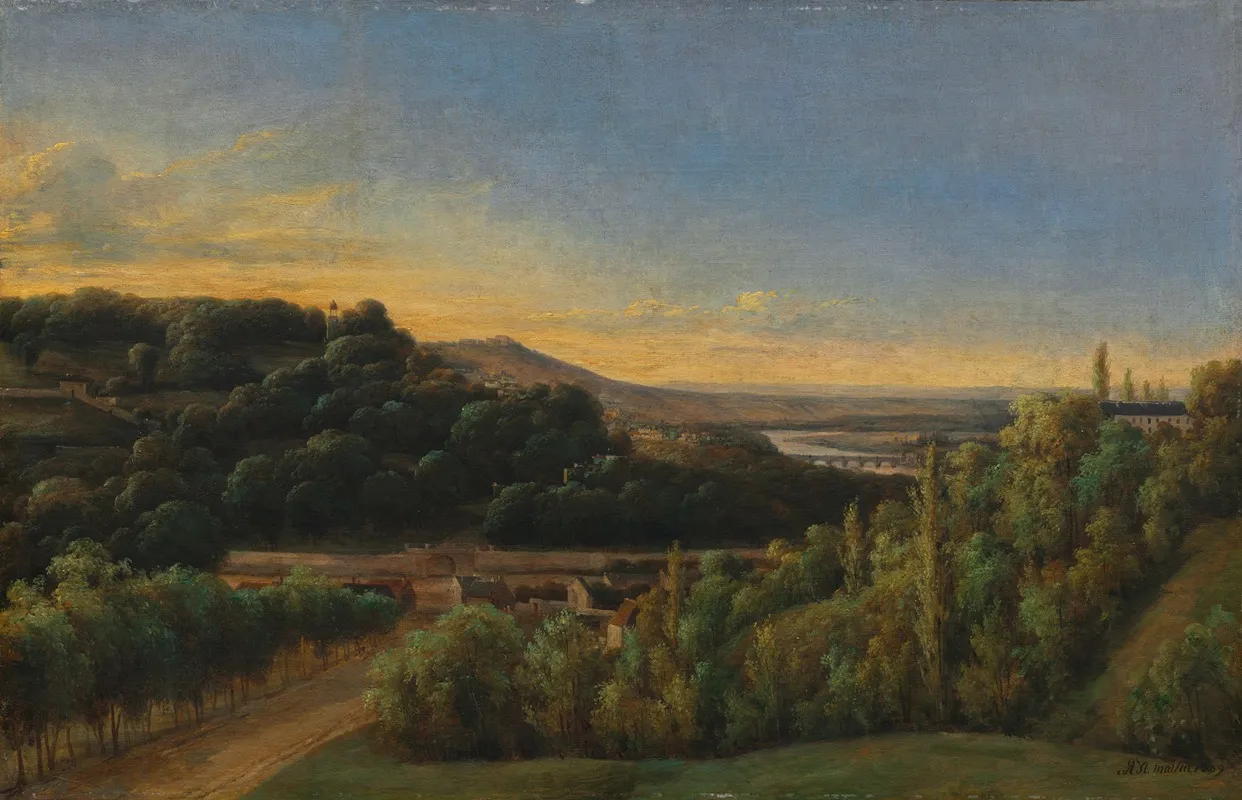 View Of Saint Cloud Near The Seine Wall Art by Alexandre Pau de Saint-Martin - High-Resolution Digital Print