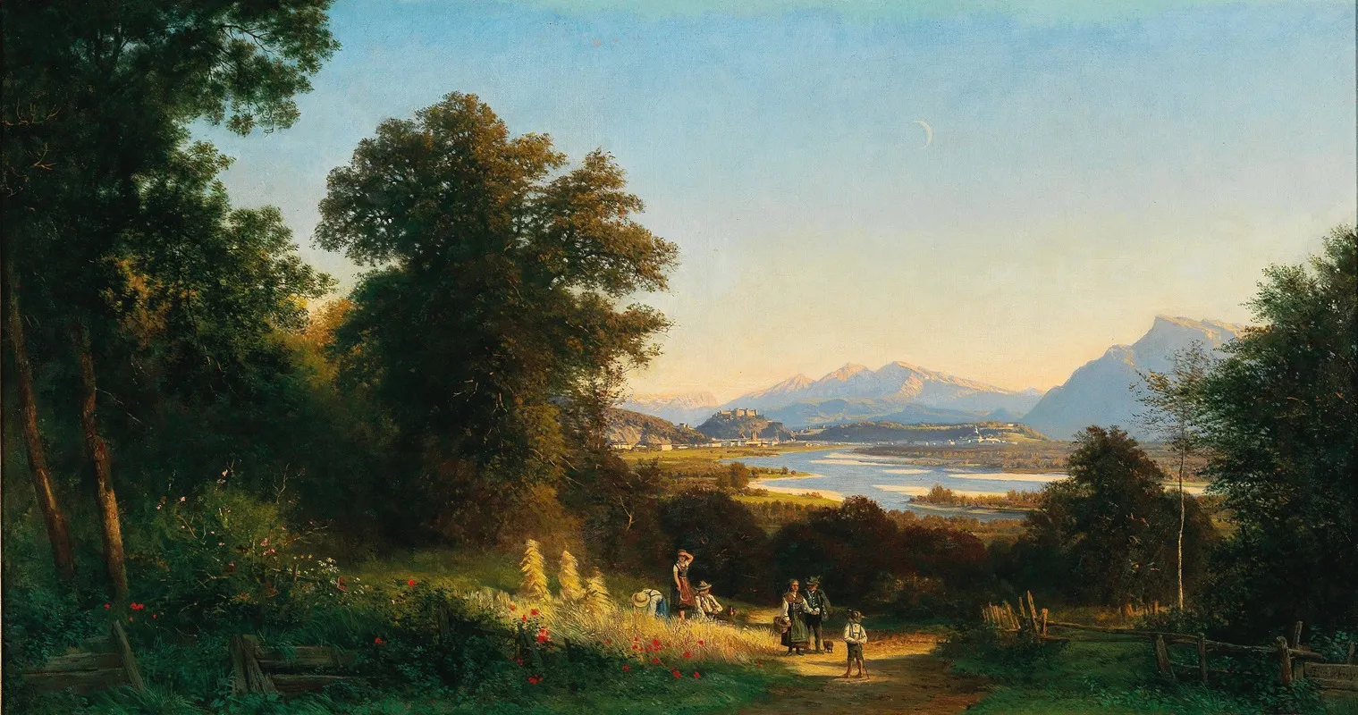 View Of Salzburg As Seen From Bergheim Near Plein Wall Art by Franz Hinterholzer - High-Resolution Digital Print