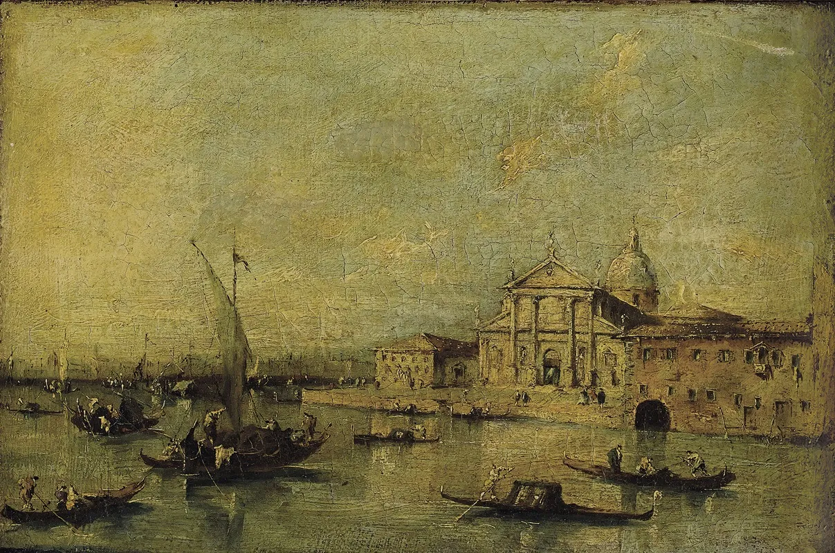 View Of San Giorgio Maggiore Wall Art by Workshop of Francesco Guardi - High-Resolution Digital Print