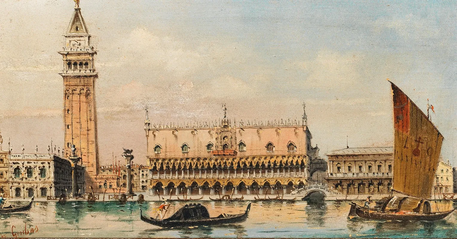 View Of St Marks Square With Campanile Wall Art by Marco Grubas - High-Resolution Digital Print