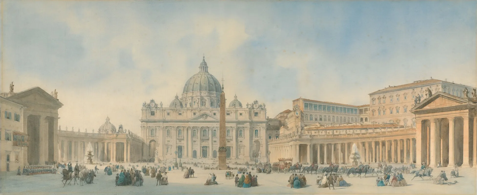 View Of St Peters Rome Wall Art by David Roberts - High-Resolution Digital Print