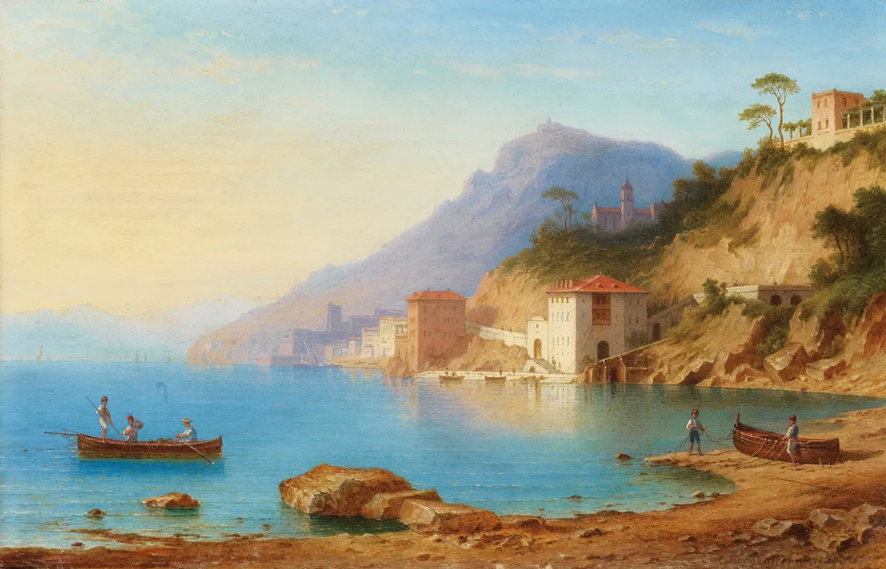 View Of The Amalfi Coast 2 Wall Art by Carl Ernst Morgenstern - High-Resolution Digital Print