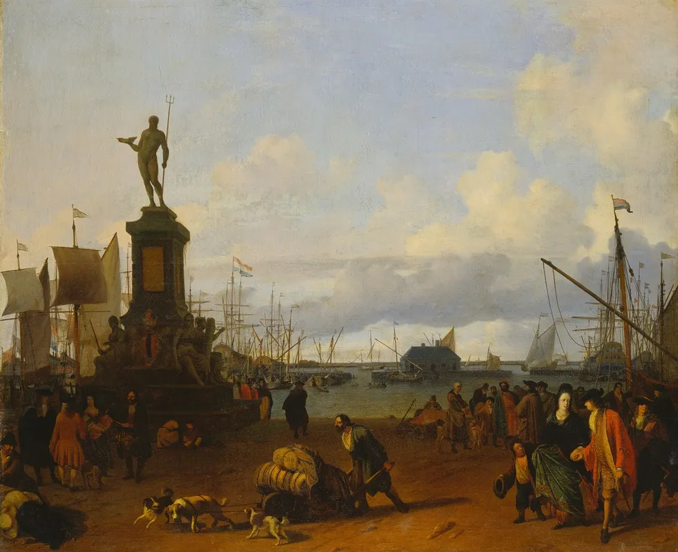 View Of The Amsterdam Harbour At The Ij River