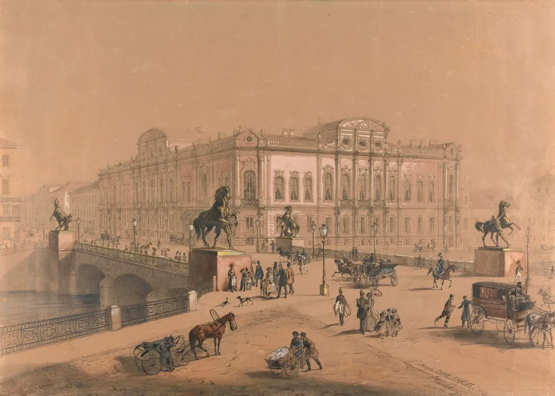 View Of The Anichkov Bridge St Petersburg