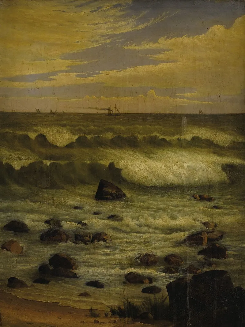 View Of The Atlantic Off The Jersey Shore Wall Art by Joseph Tubby - High-Resolution Digital Print