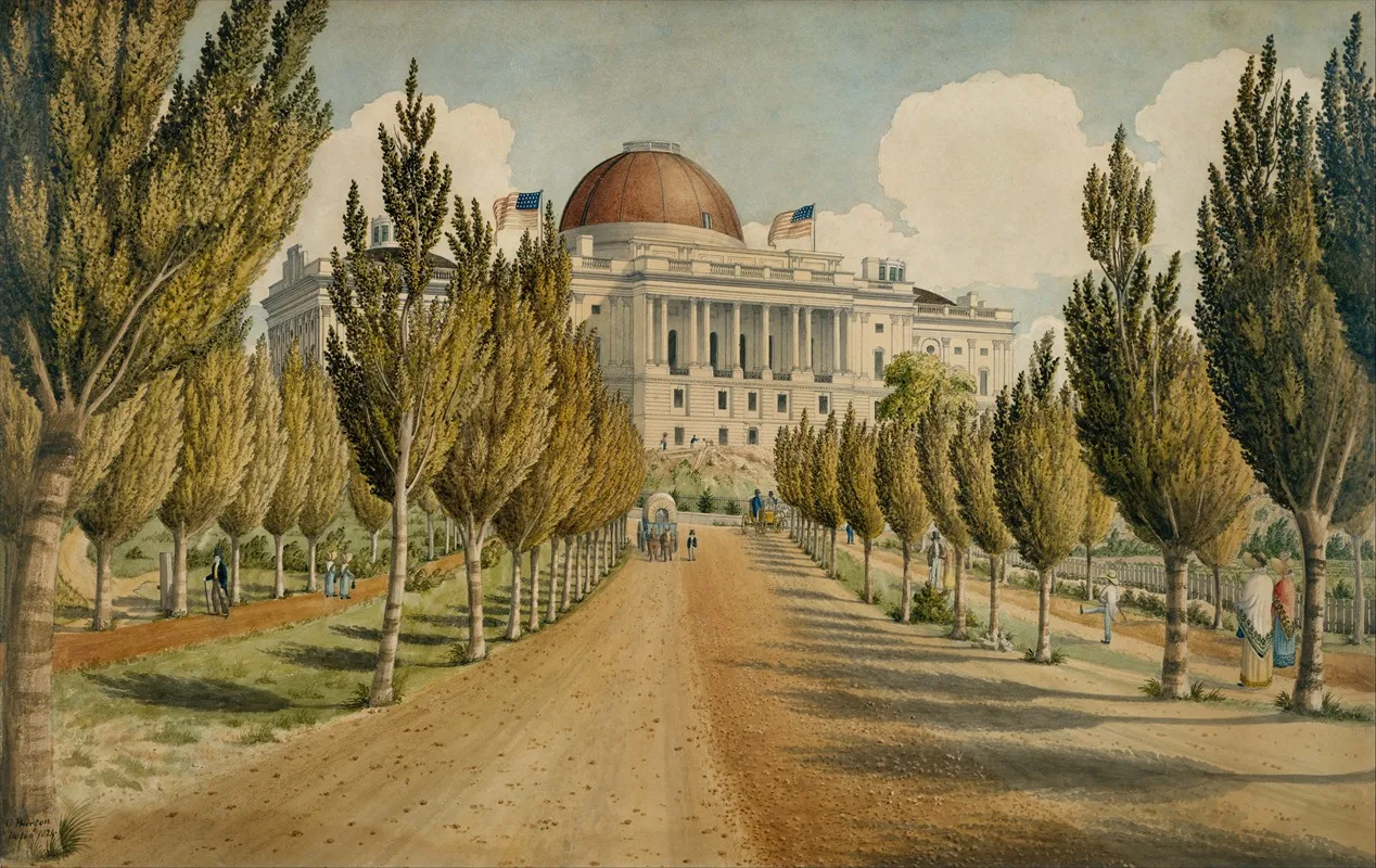 View Of The Capitol Wall Art by Charles W. Burton - High-Resolution Digital Print