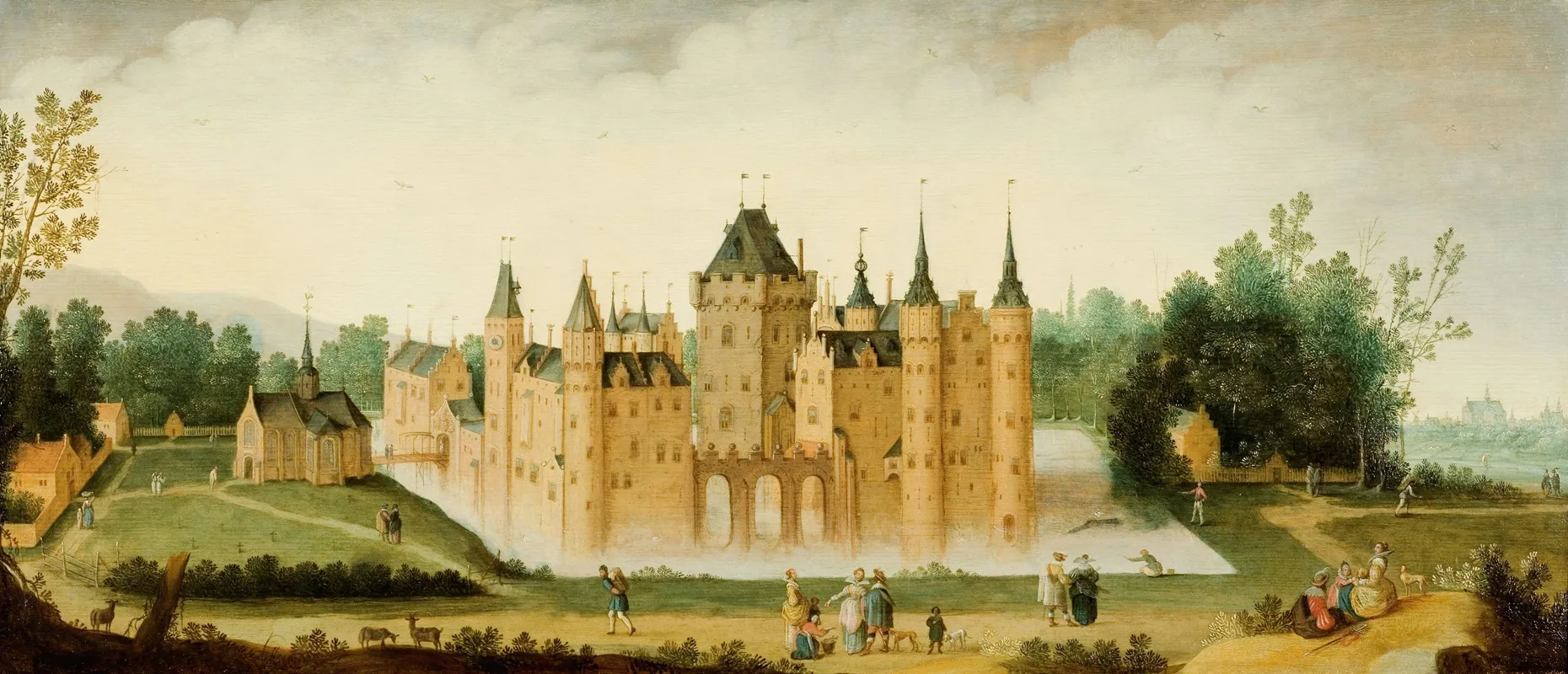 View Of The Castle Of Egmond Aan Den Hoef Wall Art by Claes Jacobsz. van der Heck - High-Resolution Digital Print