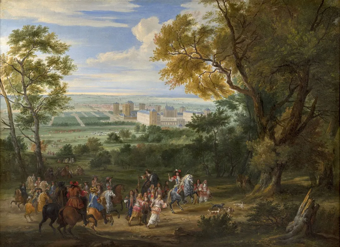 View Of The Chateau De Vincennes Or The Departure Of Louis Xiv For The Hunt