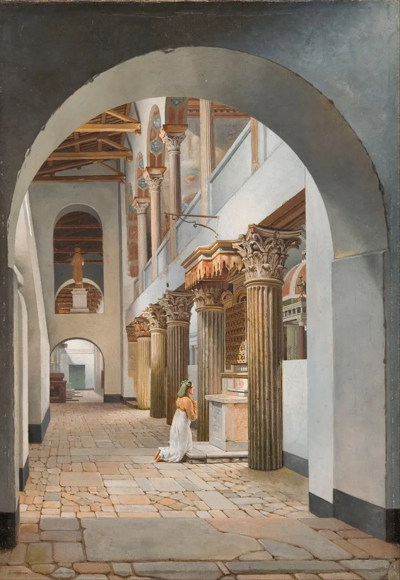 View Of The Church Of San Lorenzo Fuori Le Mura Wall Art by Christoffer Wilhelm Eckersberg - High-Resolution Digital Print