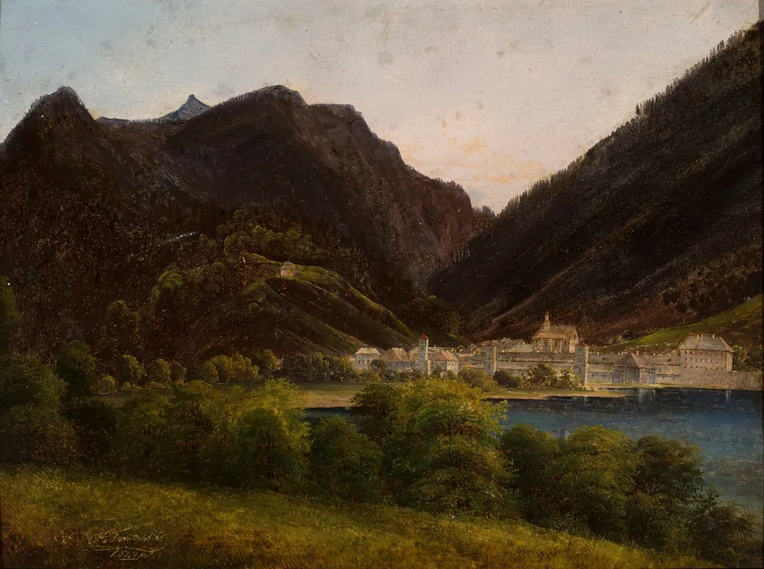 View Of The City In The Valley Wall Art by Jan Nepomucen Glowacki - High-Resolution Digital Print